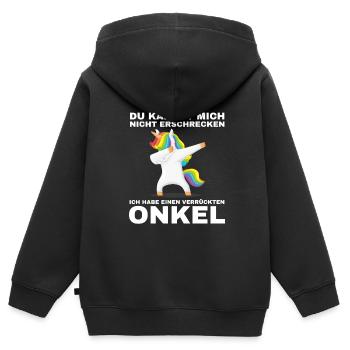 Nichte Onkel Nichten Geschenk - Kinder Premium Organic Zip Hoodie - Schwarz - Hinten - AI Model Kid Male (0cm)