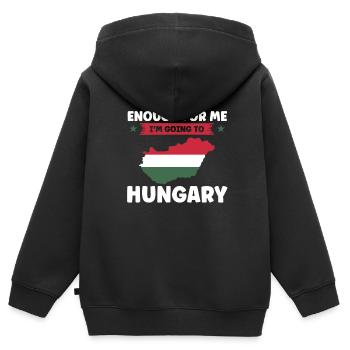 Ungarn ungarische ungarische Flagge Geschenk - Kinder Premium Organic Zip Hoodie - Schwarz - Hinten - AI Model Kid Male (0cm)