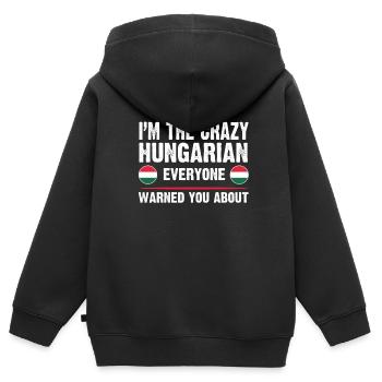 Ungarn ungarische ungarische Flagge Geschenk - Kinder Premium Organic Zip Hoodie - Schwarz - Hinten - AI Model Kid Male (0cm)