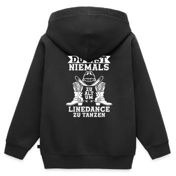 Linedance Linedancer Tänzer Geschenk - Kinder Premium Organic Zip Hoodie - Schwarz - Hinten - AI Model Kid Male (0cm)