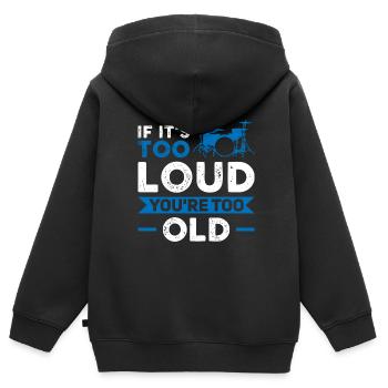 Schlagzeug Schlagzeuger spielen Schlagzeug - Kinder Premium Organic Zip Hoodie - Schwarz - Hinten - AI Model Kid Male (0cm)