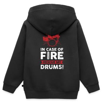 Schlagzeug Schlagzeuger spielen Schlagzeug - Kinder Premium Organic Zip Hoodie - Schwarz - Hinten - AI Model Kid Male (0cm)