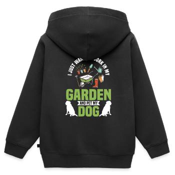 Pflanzen, Gartenarbeit, Pflanzen - Kinder Premium Organic Zip Hoodie - Schwarz - Hinten - AI Model Kid Male (0cm)