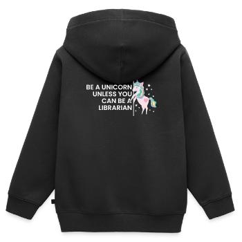 Library Librarian Libraries Gift - Kids Premium Organic Zip-up Hoodie - black - Back - AI Model Kid Male (0cm)
