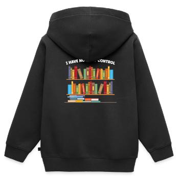 Library Librarian Libraries Gift - Kids Premium Organic Zip-up Hoodie - black - Back - AI Model Kid Male (0cm)