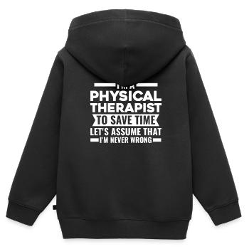 Physiotherapeut Physiotherapeut Jobgeschenk - Kinder Premium Organic Zip Hoodie - Schwarz - Hinten - AI Model Kid Male (0cm)