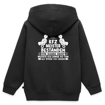 KFZ Meister KFZ-Mechaniker KFZ-Meister Geschenk - Kinder Premium Organic Zip Hoodie - Schwarz - Hinten - AI Model Kid Male (0cm)