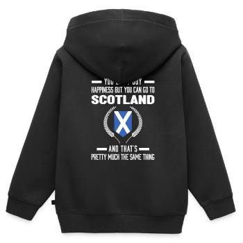Schottland Schottland Geschenk - Kinder Premium Organic Zip Hoodie - Schwarz - Hinten - AI Model Kid Male (0cm)