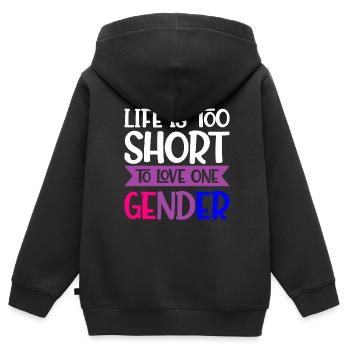 Bisexuelle Bisexuelle Flagge LGBT - Kinder Premium Organic Zip Hoodie - Schwarz - Hinten - AI Model Kid Male (0cm)