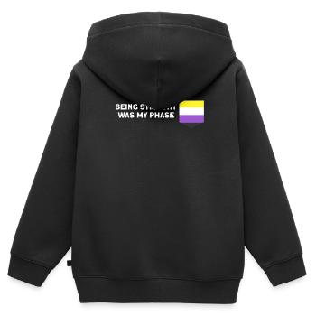 Nicht binäre Csd nicht binäre Flagge Geschenk - Kinder Premium Organic Zip Hoodie - Schwarz - Hinten - AI Model Kid Male (0cm)