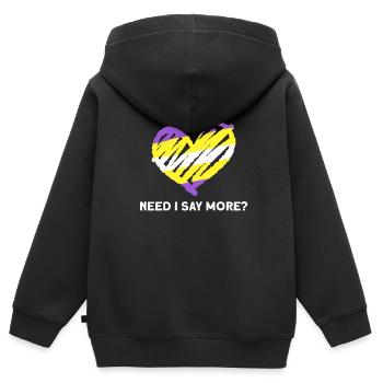 Non-binary non-binary flag LGBTQ gift - Kids Premium Organic Zip-up Hoodie - black - Back - AI Model Kid Male (0cm)