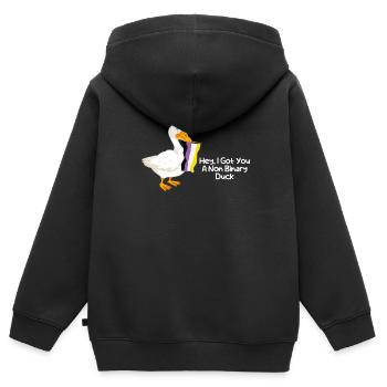 Non-binary non-binary flag LGBTQ gift - Kids Premium Organic Zip-up Hoodie - black - Back - AI Model Kid Male (0cm)