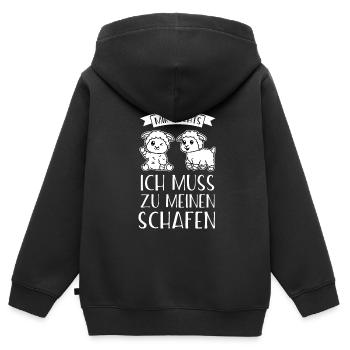 Schaf Schäfer Schafe Geschenk - Kinder Premium Organic Zip Hoodie - Schwarz - Hinten - AI Model Kid Male (0cm)