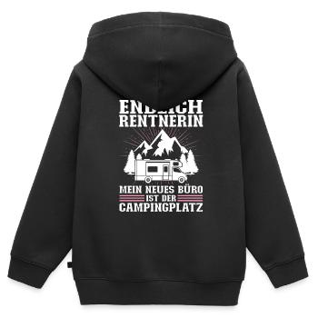 Rentnerin Campen Ruhestand Geschenk - Kinder Premium Organic Zip Hoodie - Schwarz - Hinten - AI Model Kid Male (0cm)