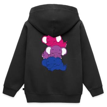 Bisexueller Elefant Bisexuell - Kinder Premium Organic Zip Hoodie - Schwarz - Hinten - AI Model Kid Male (0cm)