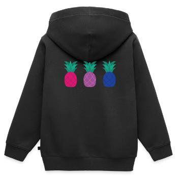 Bisexuell Ananas Bisexuell Ananas - Kinder Premium Organic Zip Hoodie - Schwarz - Hinten - AI Model Kid Male (0cm)