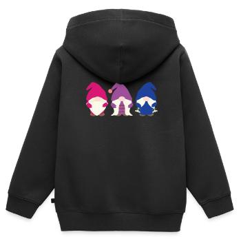 Bisexuell Gnome Bisexuell Gnome Geschenk - Kinder Premium Organic Zip Hoodie - Schwarz - Hinten - AI Model Kid Male (0cm)