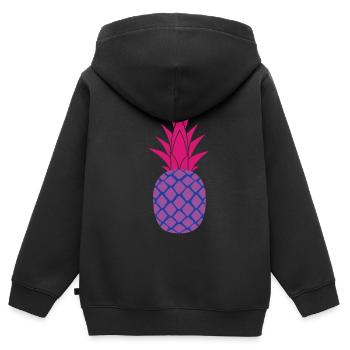 Bisexuell Ananas Bisexuell Ananas - Kinder Premium Organic Zip Hoodie - Schwarz - Hinten - AI Model Kid Male (0cm)