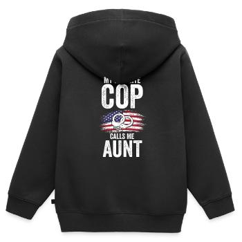 Cop Tante Cop Tante Familie Geschenk - Kinder Premium Organic Zip Hoodie - Schwarz - Hinten - AI Model Kid Male (0cm)