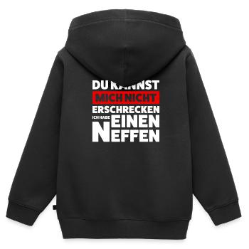 Onkel Neffe Neffen Geschenk - Kinder Premium Organic Zip Hoodie - Schwarz - Hinten - AI Model Kid Male (0cm)
