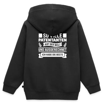 Patentante Taufe Taufpatin Geschenk - Kinder Premium Organic Zip Hoodie - Schwarz - Hinten - AI Model Kid Male (0cm)