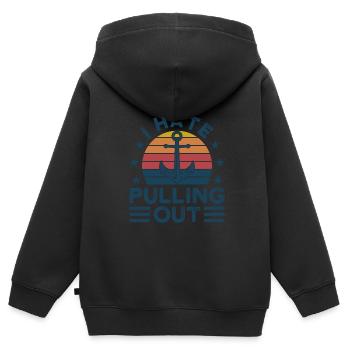 Kapitän Kapitäne Bootfahren Geschenk - Kinder Premium Organic Zip Hoodie - Schwarz - Hinten - AI Model Kid Male (0cm)