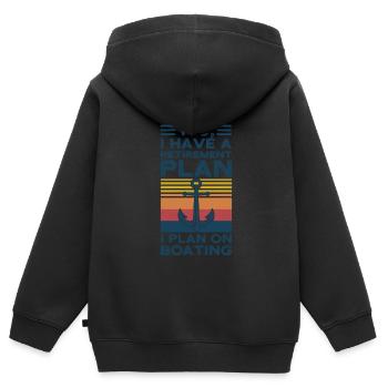 Kapitän Kapitäne Bootfahren Geschenk - Kinder Premium Organic Zip Hoodie - Schwarz - Hinten - AI Model Kid Male (0cm)