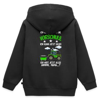 Vorschule Traktor Vorschüler Geschenk - Kinder Premium Organic Zip Hoodie - Schwarz - Hinten - AI Model Kid Male (0cm)