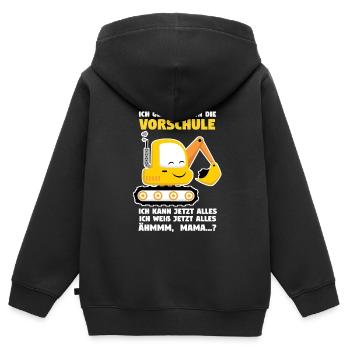 Vorschule Bagger Vorschüler Geschenk - Kinder Premium Organic Zip Hoodie - Schwarz - Hinten - AI Model Kid Male (0cm)