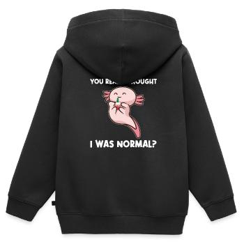 Axolotel Axolotl-Liebhaber Axolotls Geschenk - Kinder Premium Organic Zip Hoodie - Schwarz - Hinten - AI Model Kid Male (0cm)