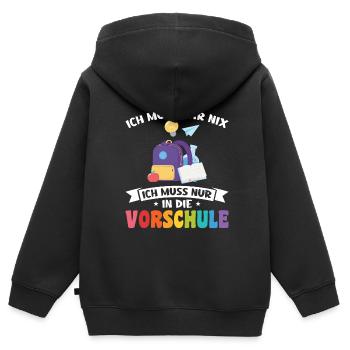 Vorschule Anfang Vorschulkind Geschenk - Kinder Premium Organic Zip Hoodie - Schwarz - Hinten - AI Model Kid Male (0cm)