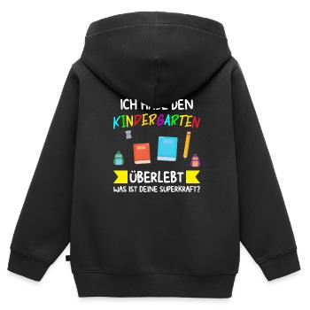 Kindergarten Abschluss Kindergarten-Abschluss Gesc - Kinder Premium Organic Zip Hoodie - Schwarz - Hinten - AI Model Kid Male (0cm)