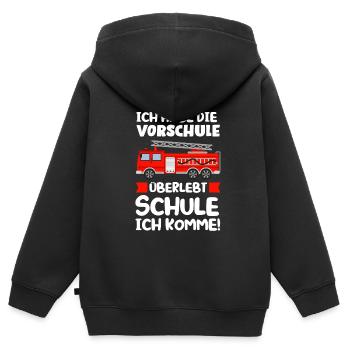 Vorschule Feuerwehr Vorschulkind Geschenk - Kinder Premium Organic Zip Hoodie - Schwarz - Hinten - AI Model Kid Male (0cm)