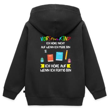 Vorschule Anfang Vorschüler Geschenk - Kinder Premium Organic Zip Hoodie - Schwarz - Hinten - AI Model Kid Male (0cm)