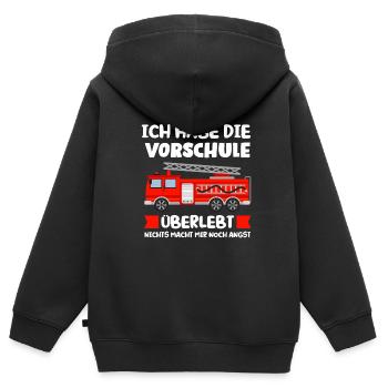 Vorschule Feuerwehr Vorschule Abschluss Geschenk - Kinder Premium Organic Zip Hoodie - Schwarz - Hinten - AI Model Kid Male (0cm)