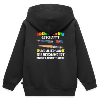 Grundschule Abschluss Grundschüler Geschenk - Kinder Premium Organic Zip Hoodie - Schwarz - Hinten - AI Model Kid Male (0cm)