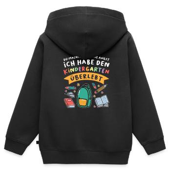 Kindergarten Abschluss Kindergarten Abschluss Gesc - Kinder Premium Organic Zip Hoodie - Schwarz - Hinten - AI Model Kid Male (0cm)