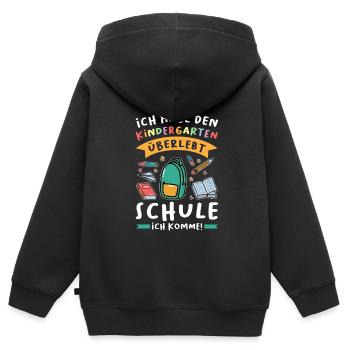 Kindergarten Abschluss Kindergarten Abschluss Gesc - Kinder Premium Organic Zip Hoodie - Schwarz - Hinten - AI Model Kid Male (0cm)