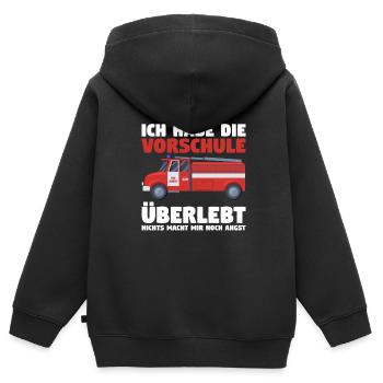 Vorschule Feuerwehr Vorschule Abschluss Geschenk - Kinder Premium Organic Zip Hoodie - Schwarz - Hinten - AI Model Kid Male (0cm)