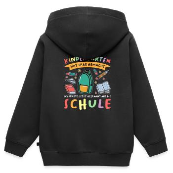 Kindergarten Abschluss Kindergarten Abschluss Gesc - Kinder Premium Organic Zip Hoodie - Schwarz - Hinten - AI Model Kid Male (0cm)