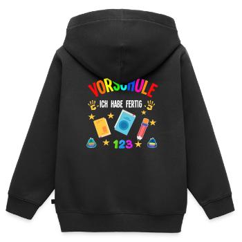 Vorschule Abschluss Vorschüler Geschenk - Kinder Premium Organic Zip Hoodie - Schwarz - Hinten - AI Model Kid Male (0cm)