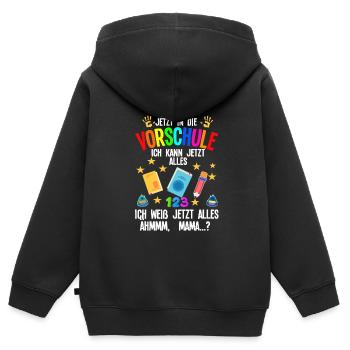 Vorschule Anfang Vorschüler Geschenk - Kinder Premium Organic Zip Hoodie - Schwarz - Hinten - AI Model Kid Male (0cm)