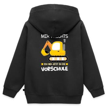 Vorschule Bagger Vorschüler Geschenk - Kinder Premium Organic Zip Hoodie - Schwarz - Hinten - AI Model Kid Male (0cm)