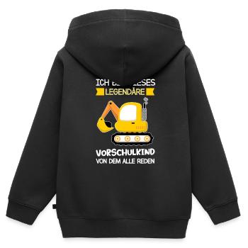 Vorschule Bagger Vorschüler Geschenk - Kinder Premium Organic Zip Hoodie - Schwarz - Hinten - AI Model Kid Male (0cm)