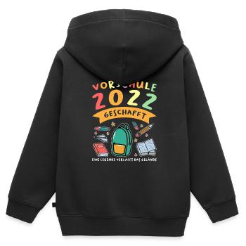 Vorschule 2022 Anfang Vorschüler Geschenk - Kinder Premium Organic Zip Hoodie - Schwarz - Hinten - AI Model Kid Male (0cm)