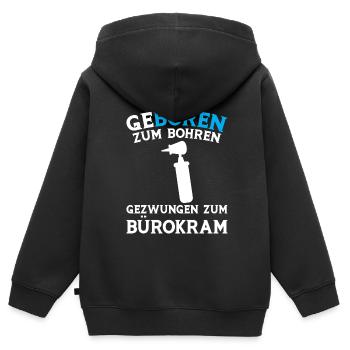 Zahn Zahnarzt Bohren Zahn Geschenk - Kinder Premium Organic Zip Hoodie - Schwarz - Hinten - AI Model Kid Male (0cm)