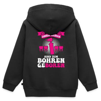 Zahn Zahnarzt Bohren Zahn Geschenk - Kinder Premium Organic Zip Hoodie - Schwarz - Hinten - AI Model Kid Male (0cm)