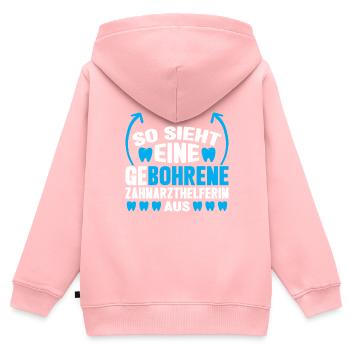 Zahnarzt Bohren Zahn Geschenk - Kinder Premium Organic Zip Hoodie - Rosa - Hinten - AI Model Kid Female (0cm)