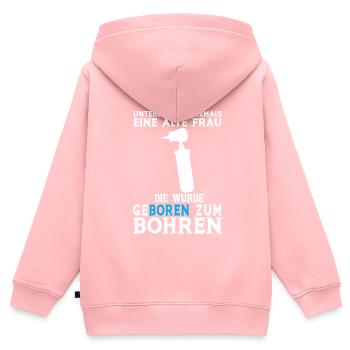 Zahn Zahnarzt Bohren Zahn Geschenk - Kinder Premium Organic Zip Hoodie - Rosa - Hinten - AI Model Kid Female (0cm)
