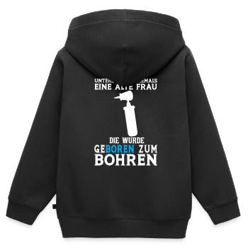 Zahn Zahnarzt Bohren Zahn Geschenk - Kinder Premium Organic Zip Hoodie - Schwarz - Hinten - AI Model Kid Male (0cm)